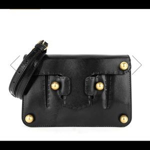 Fendi Black Textured Glazed
Leather Studded Crossbody/Clutch bag